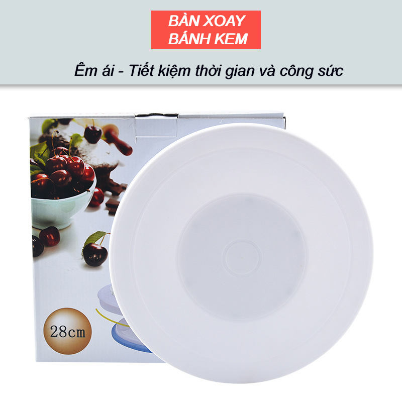 Bàn xoay bánh kem nhựa cao cấp chống trượt đế silicon