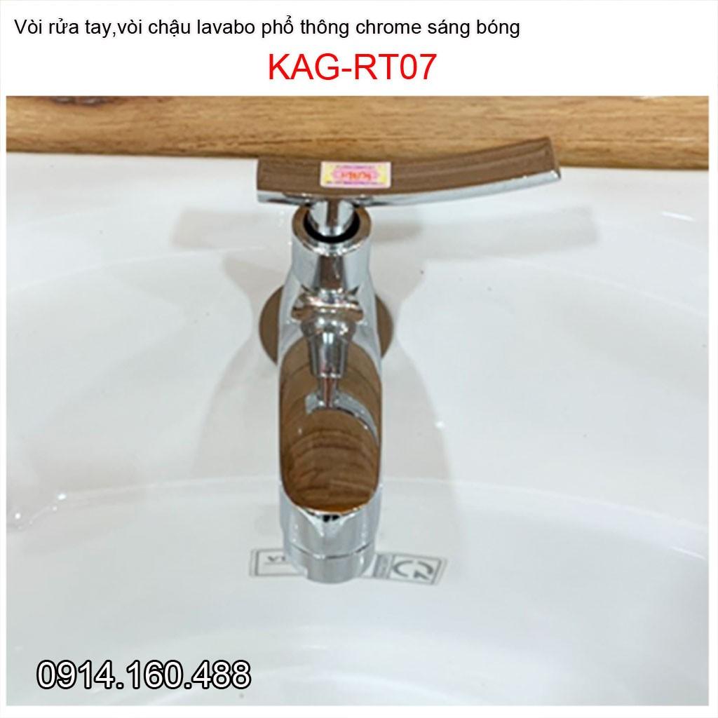 Vòi lavabo lạnh KAG-RT07, vòi chậu rửa mặt tay Kong gạt chome bóng nước mạnh sử dụng tốt siêu bền