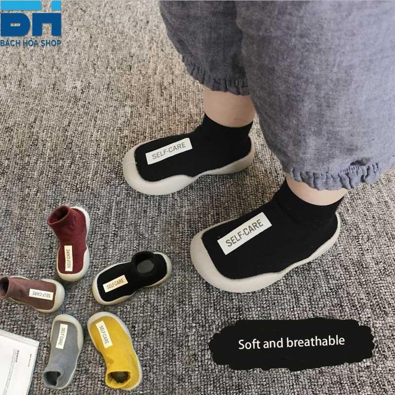 Giày Bún Cao Cổ cho bé tập đi, đế cao su mềm,co dãn, chống trơn, chống vấp nhiều màu đáng yêu