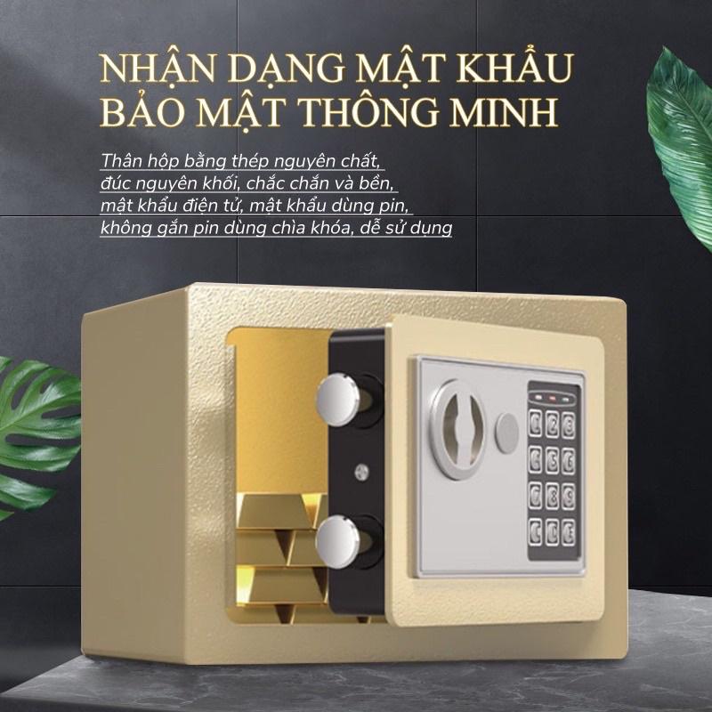 Két sắt mini khóa điện tử chống cháy nổ có khe đút tiền khóa điện tử tiện lợi bỏ trang sức mẫu mới 2022