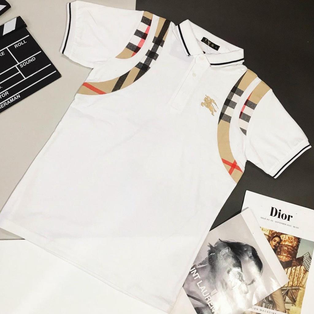 Áo Thun Nam Ngắn Tay, Chất Cotton, Phối Tay Đỏ Co Giãn 4 Chiều.