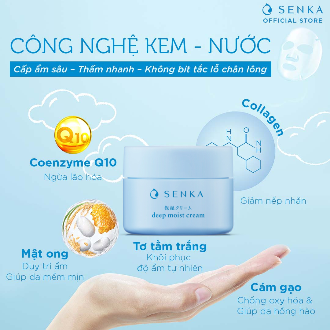 Kem dưỡng cấp ẩm chuyên sâu Senka Deep Moist Cream 50g