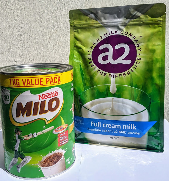 Combo Sữa Bột A2 Nguyên Kem (1kg) và Milo Úc (1kg)