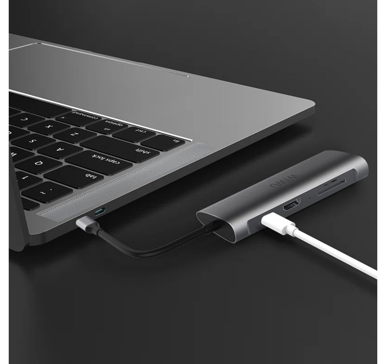 Hub Chia Cổng USB Type C Đa Năng 8 In 1 WiWU Alpha A831HRT Cho Macbook, Laptop, Ipad Tích Hợp 8 Giao Diện - Hàng Chính Hãng