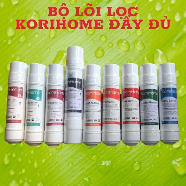 COMBO 9 LÕI LỌC KORIHOME GỒM -2 LÕI SEDIMENT,1 LÕI PRE CARBON,1POST CARBON,1 RO,1 NANO,1 HYDROGEN,1 MINERAL.INFRARED