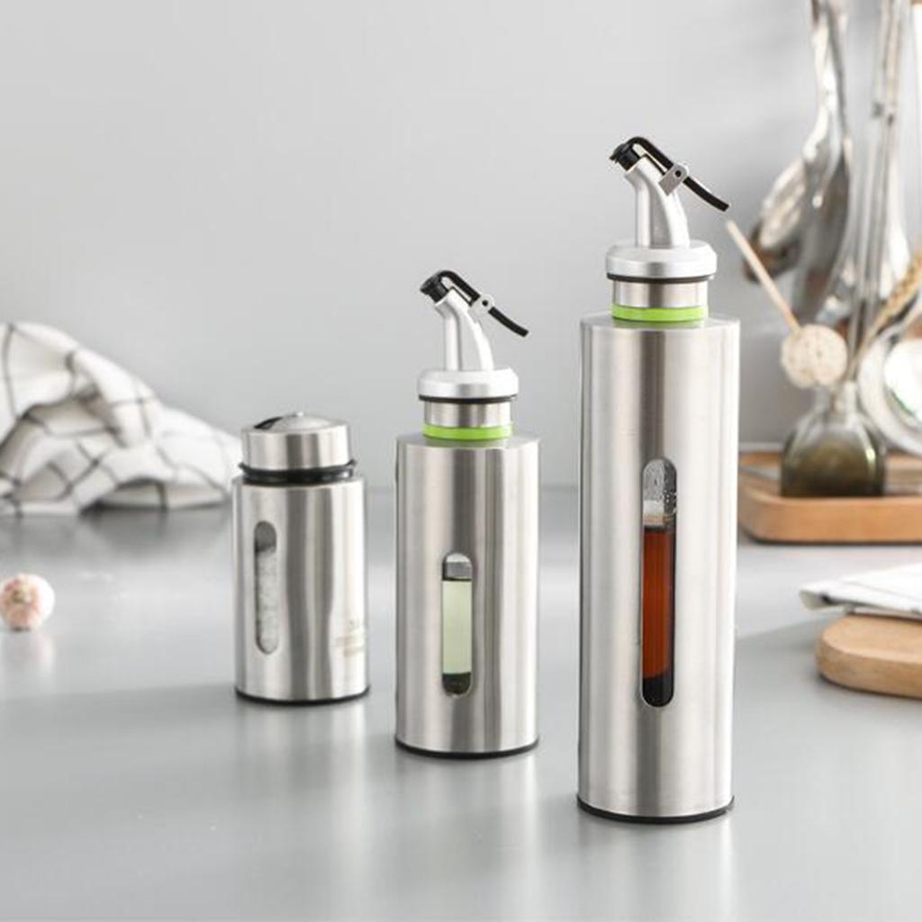 2 Pieces Vinegar Dispenser Pourer Bottle Olive Oil Container Safe Durable