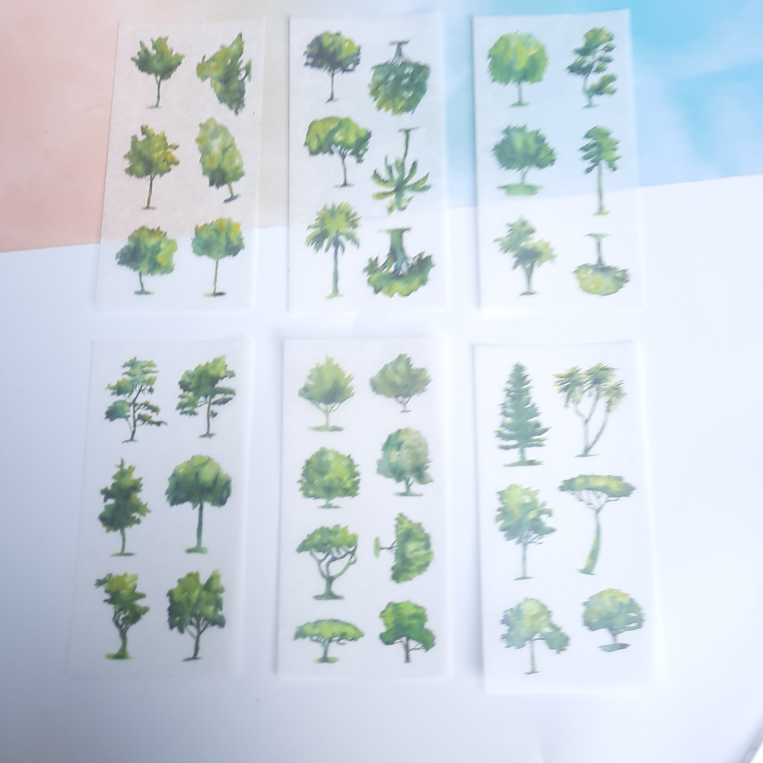 Bộ 6 Tấm Sticker Cây Xanh