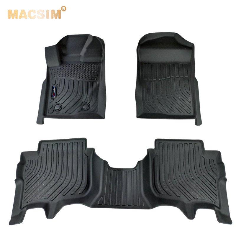 Thảm lót sàn xe ô tô Ford Everest 2016+ Nhãn hiệu Macsim chất liệu nhựa TPV cao cấp màu be, đen