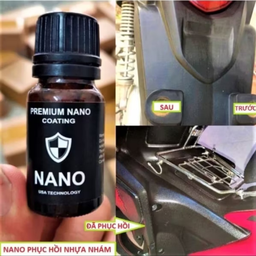 NANO ĐÁNH BÓNG PHỤC HỒI LÀM MỚI NHỰA NHÁM XE MÁY ÔTÔ XE ĐIỆN MẪU MỚI CHẤT LƯỢNG