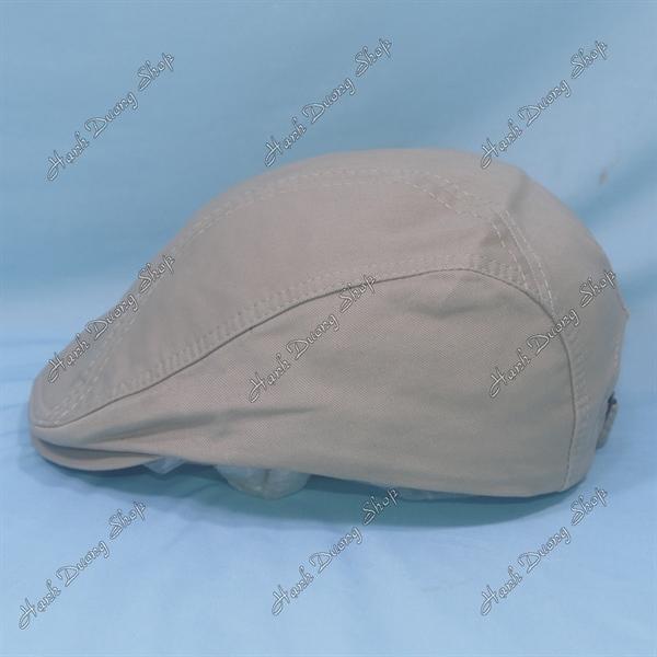 Nón mỏ vịt nón beret có nút đóng ở kết có khóa tăng giảm size dành cho người lớn không có logo - Kem Đậm