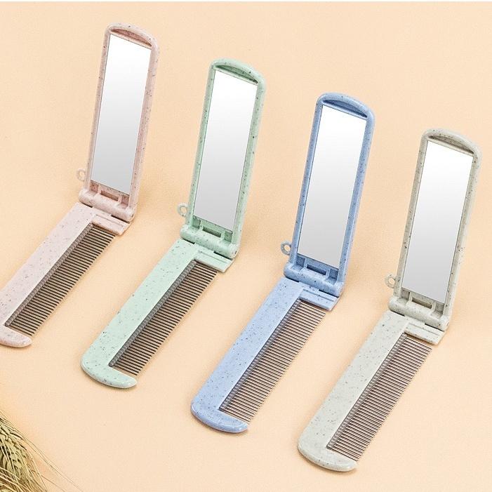 PK951 Lược Mini kèm gương có thể gấp lại, gọn nhẹ, tiện dụng, xinh xắn họa tiết động vật