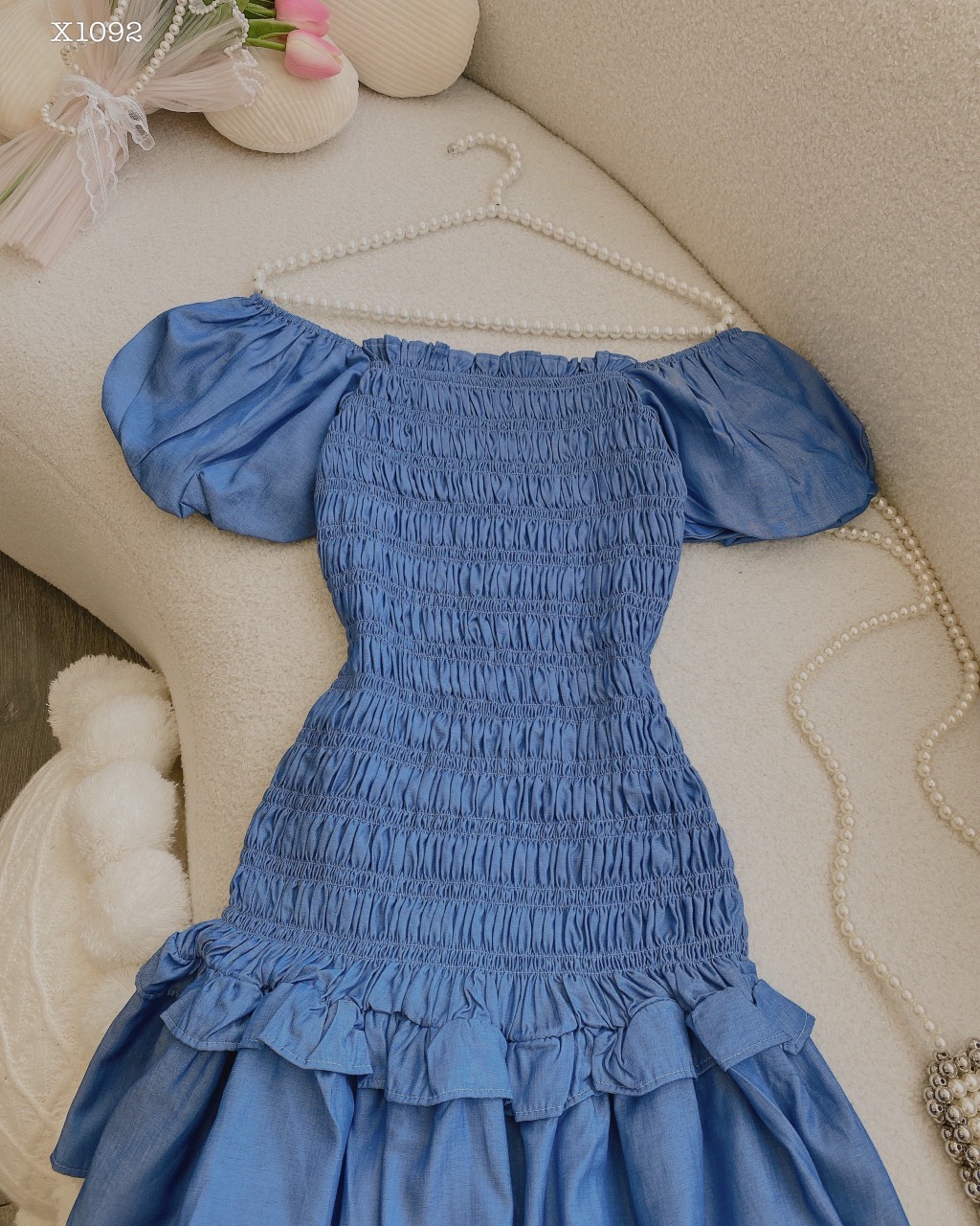 ĐẦM ỐNG NGẮN ÔM BODY TRỄ VAI CỔ U HẠ EO NHÚN THUN VÁY XẾP LY XÒE TRƠN ĐI TIỆC ĐI BIỂN ĐI CHƠI DẠO PHỐ