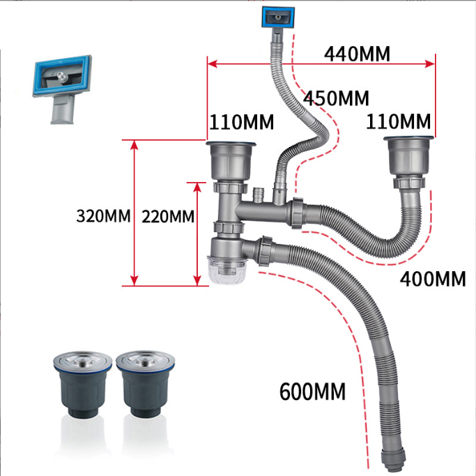 Bộ Xi Phông Chậu Rửa Bát Mềm