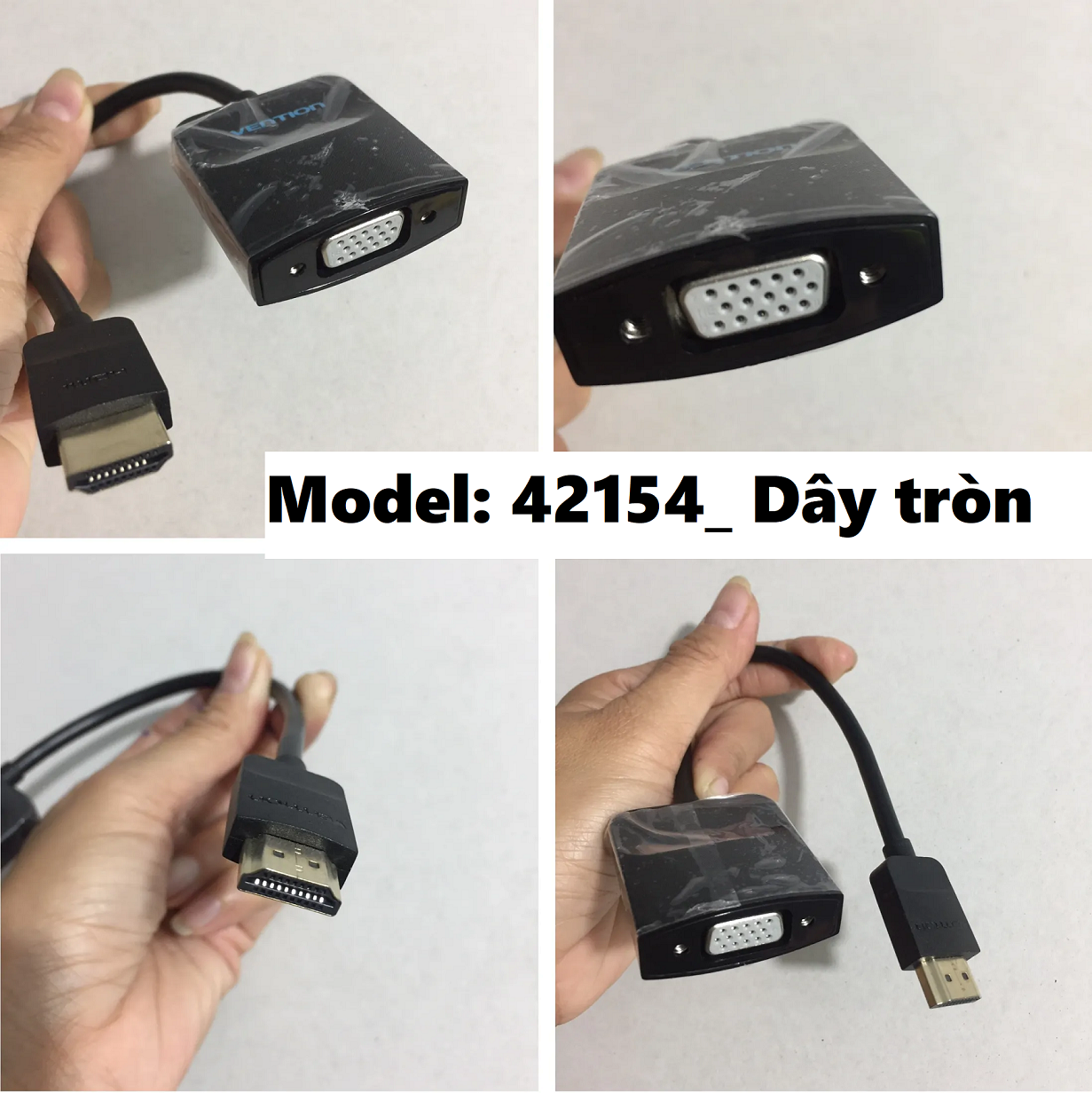 Cáp chuyển đôi tín hiệu HDMI male ra VGA female 15cm Vention 74345 - Hàng chính hãng