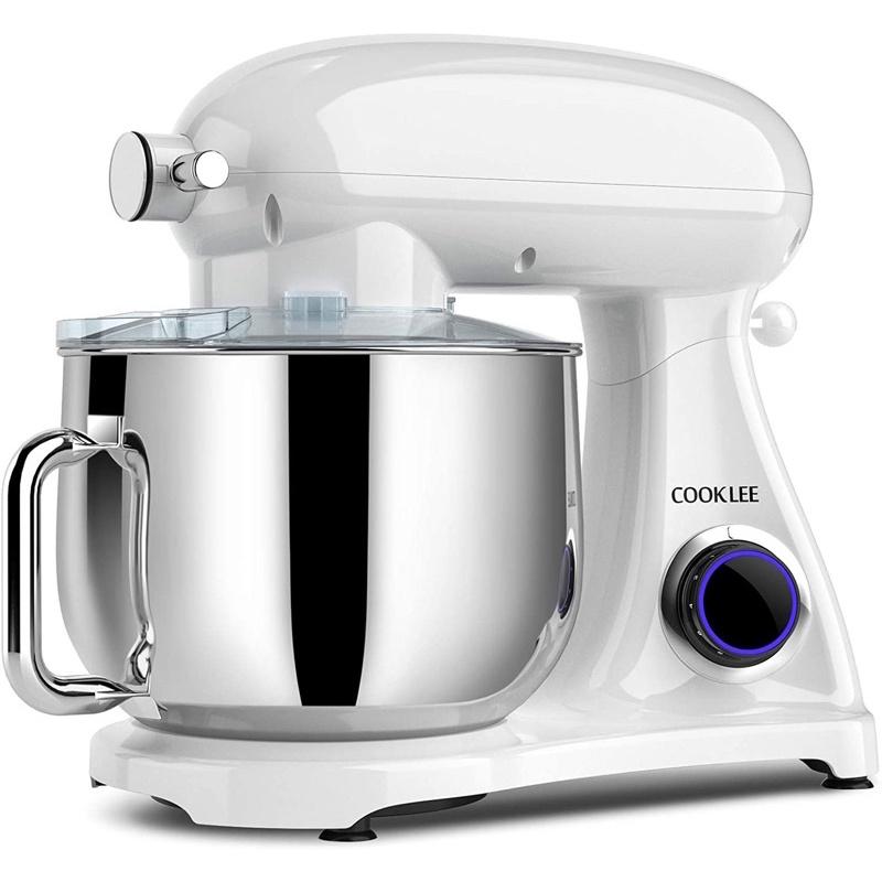 Máy nhào bột Cooklee thân kim loại 8L 1800W SM-1522YM- trộn được 1,2 kg bột khô - Bánh răng kim loại cao cấp - hàng chính hãng UK, Đức nhập khẩu