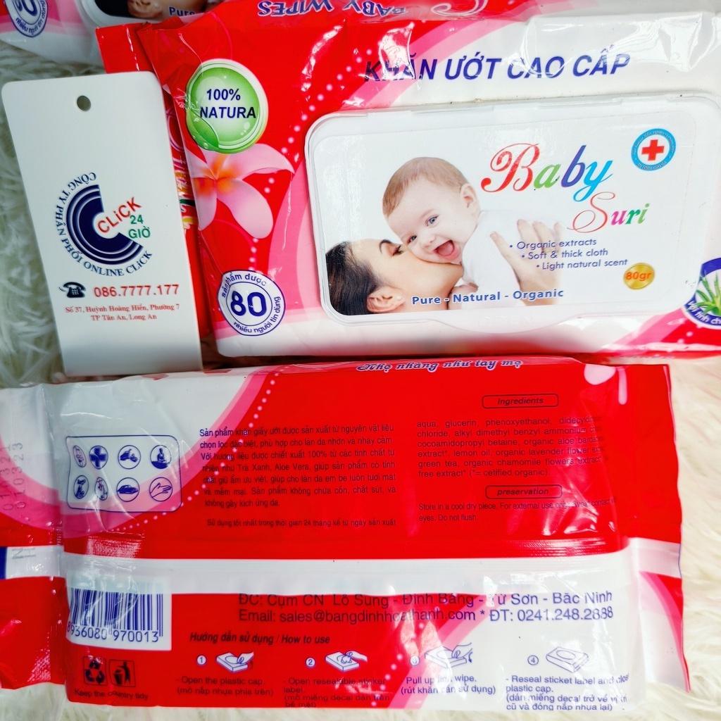 Combo 2 Gói khăn ướt Baby Suri loại không mùi không gây dị ứng kích ứng da - Nhẹ nhàng an toàn với làn da