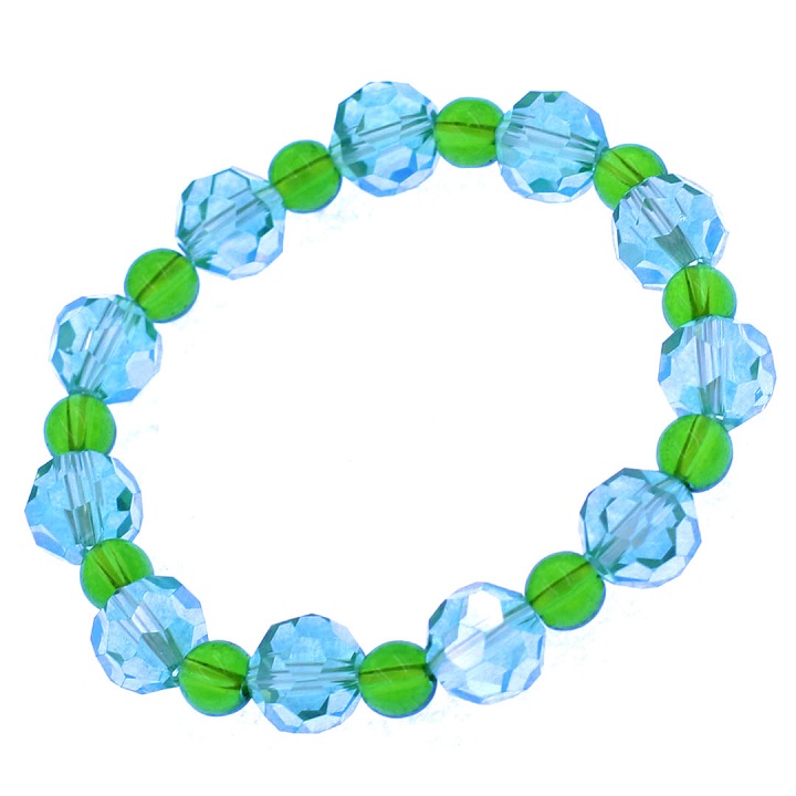 Vòng tay pha lê xanh biển giác 10 ly pha lê xanh lá CTFLXBGFLXL10