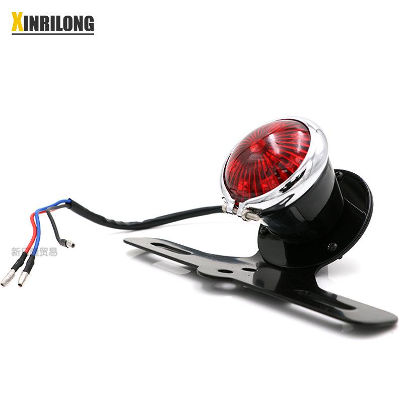 Phụ kiện retro xe máy được ưa chuộng nhất Đèn phanh hợp kim nhôm LED Đèn hậu Harley sửa đổi đèn hậu LED kim loại đa năng Đèn biển số