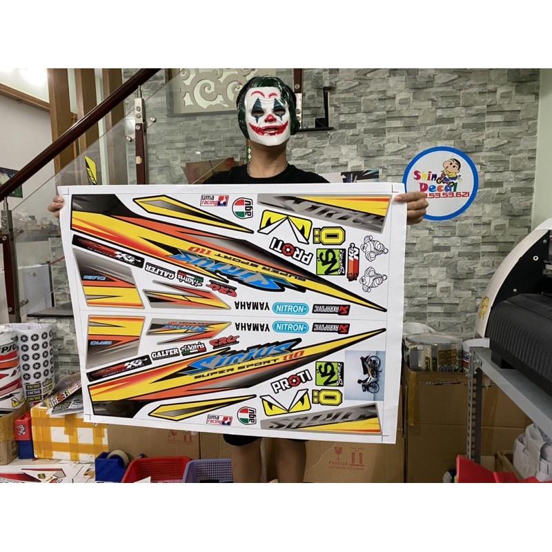 Tem rời sirius dán xe đen bửng bạc bảo hành màu sắc vĩnh viễn