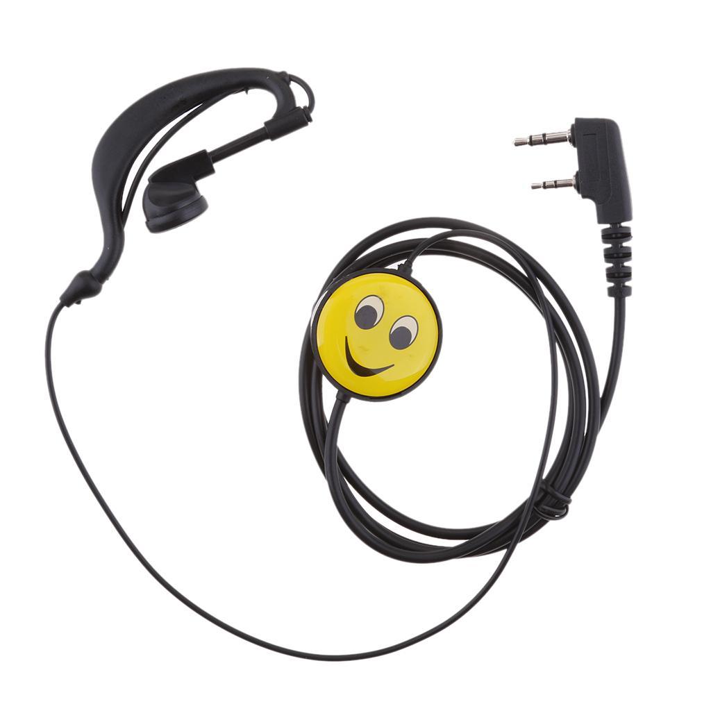 Waiter Walkie Talkie Smile PTT Mic Earpiece Headset for Baofeng Kenwood