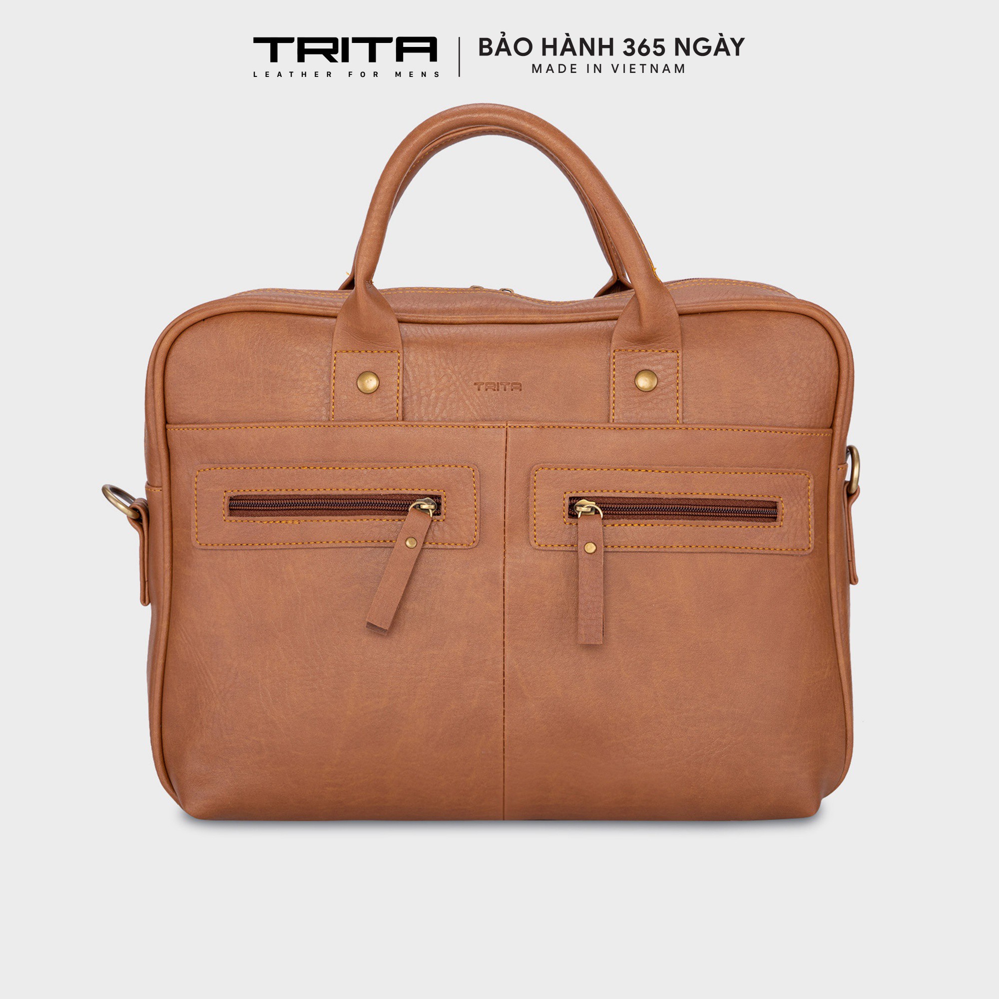 Cặp công sở Trita ( Thời trang nam vừa laptop 14.6 inch - Cặp da TCA1 )