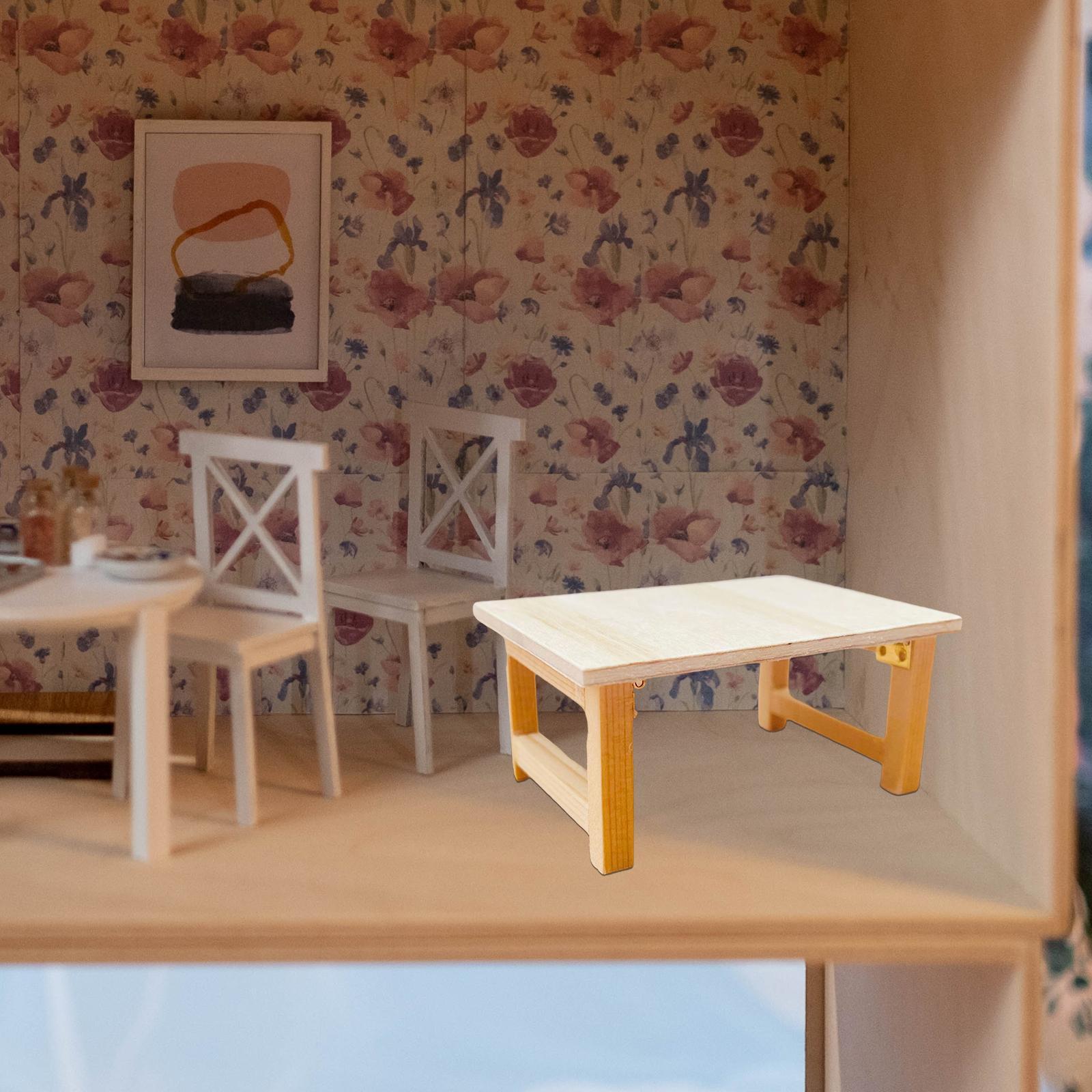 Miniature Dollhouse Table Decor Handmade Children Toy Simulated Furniture Model Pretend Play Gifts for Girls Children Birthday Gifts