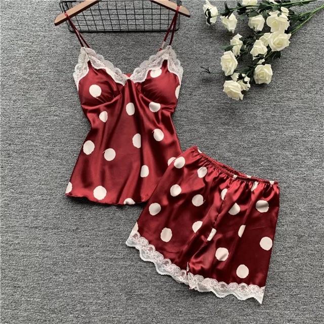 Bộ ngủ lụa satin Quảng Châu Cao Cấp SX211