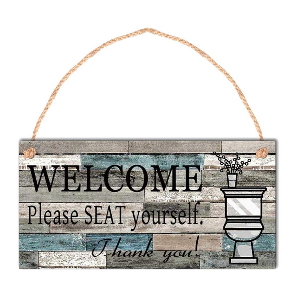 SIGN  and outdoor Hanging Plaque Please Seat + Jute Rope