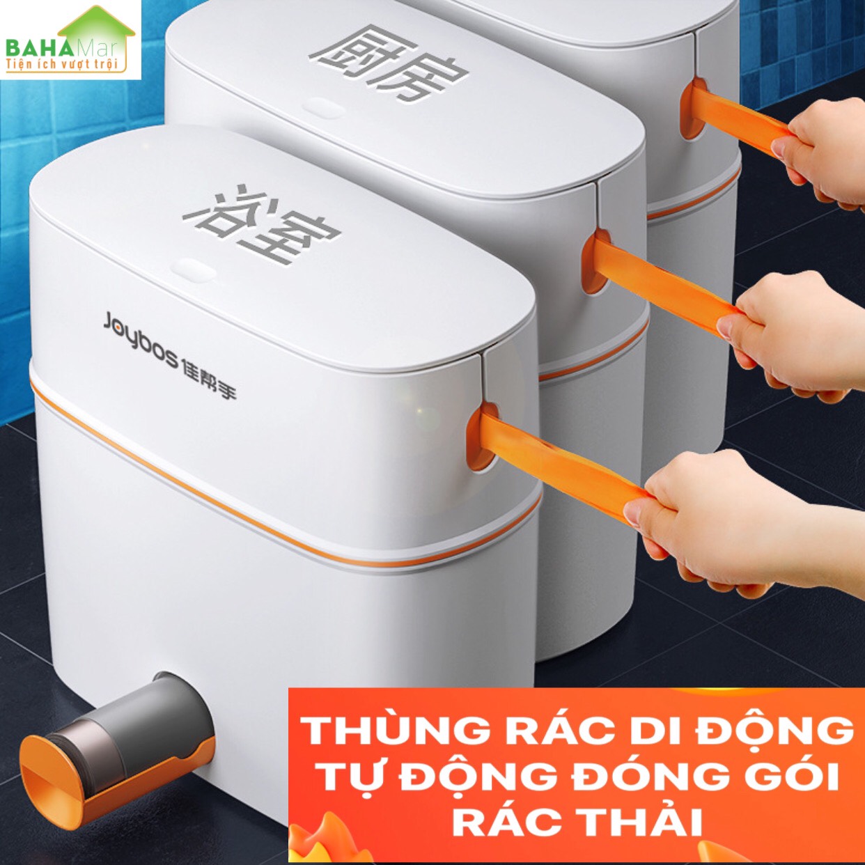 THÙNG RÁC DI ĐỘNG TỰ ĐỘNG ĐÓNG GÓI RÁC THẢI an toàn và không mùi, đóng gói nhanh chóng