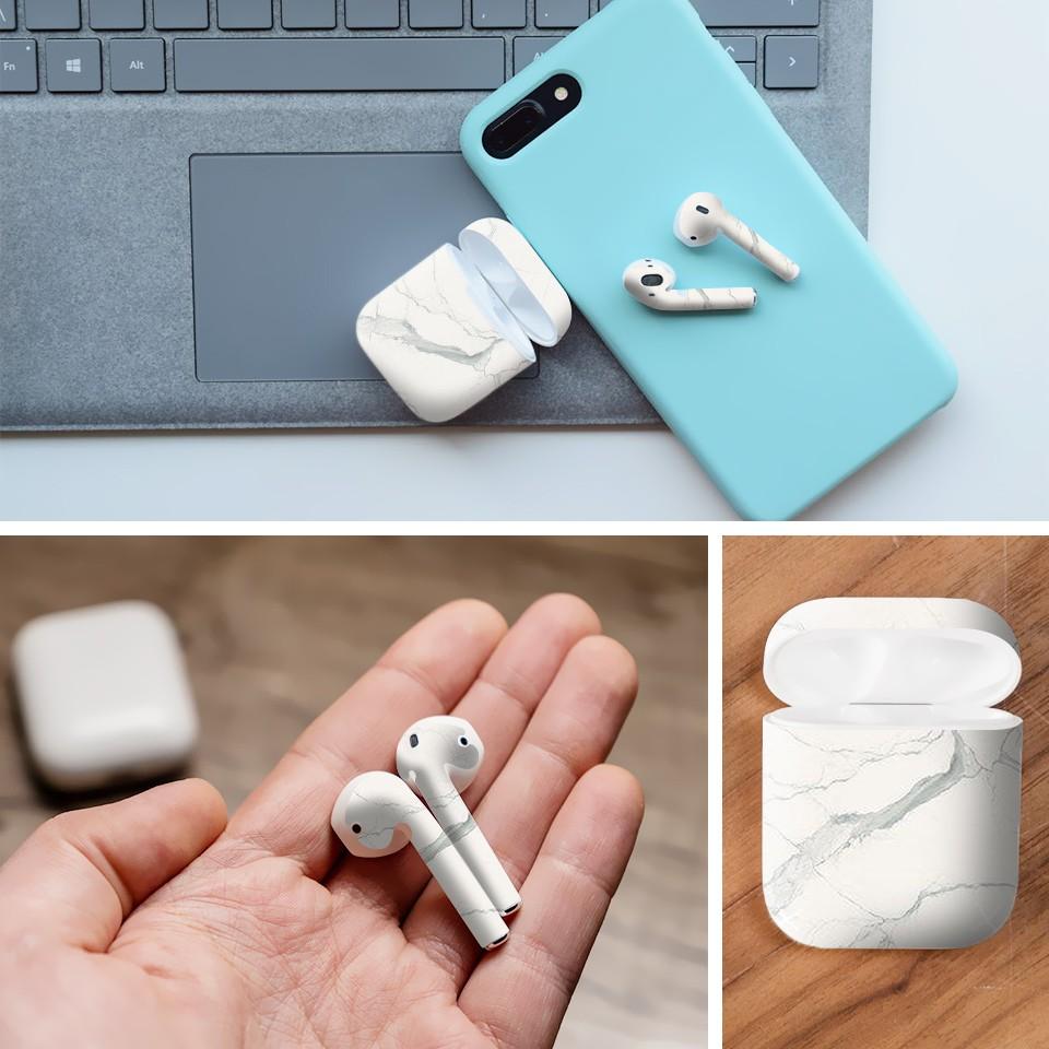 Miếng dán skin cho AirPods in hình đá xám - dah005 (AirPods ,1 2, Pro, TWS, i12)