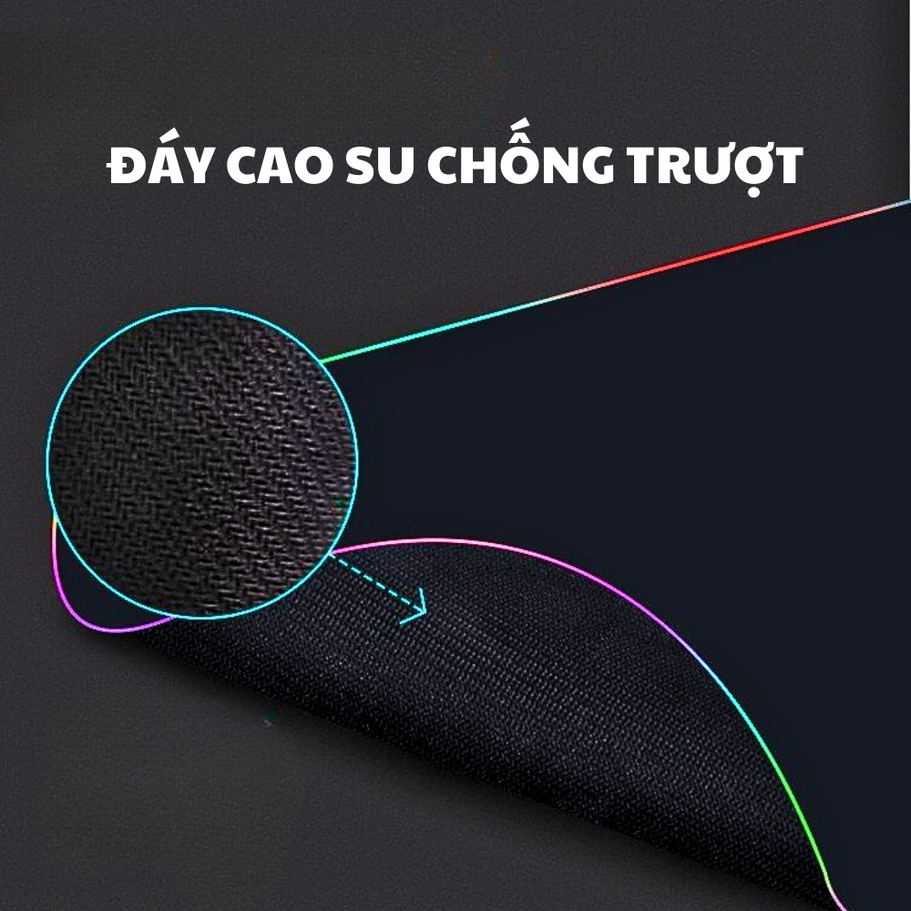 Lót Di Chuột Cỡ Lớn Kèm Sạc Điện Thoại Không Dây Langtu Shop Có Viền Đèn Led RGB Hàng Chính Hãng