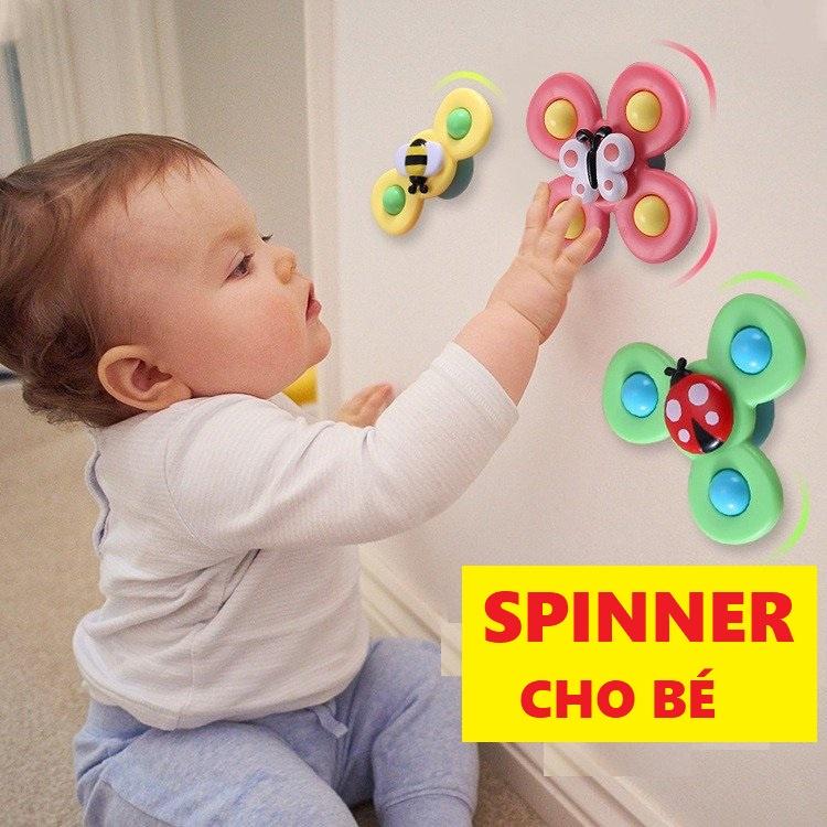 Đồ chơi con quay spinner vui nhộn, con quay spinner gồm 3 hình côn trùng dễ thương, quà cho bé