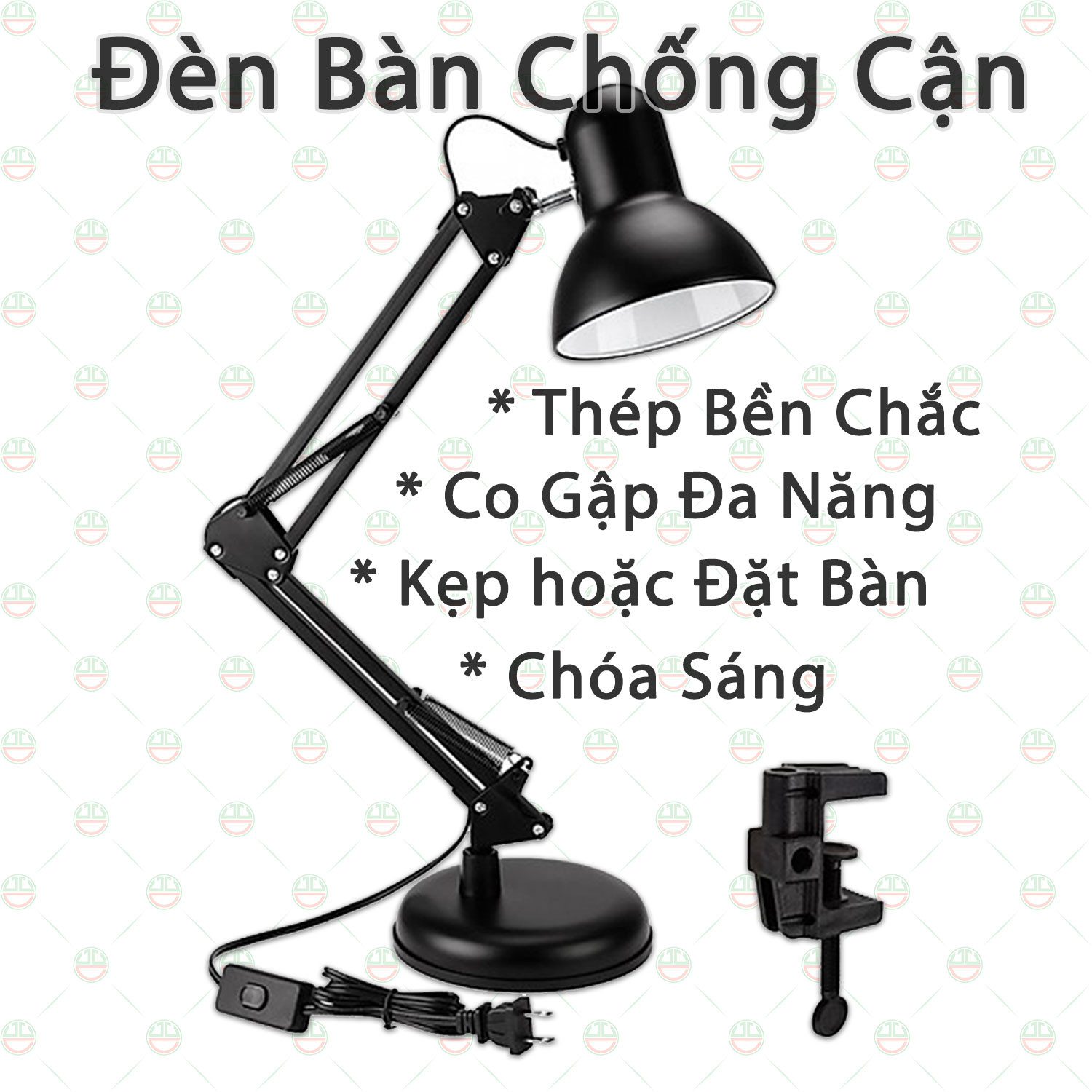 (Loại Tốt) Đèn Bàn Chống Cận Học Tập Làm Việc KhoNCC Hàng Chính Hãng Có Đế Và Chân Kẹp Bàn Cho Học Sinh - Sinh Viên - Dân Văn Phòng - KLVQ-1315-DCKB