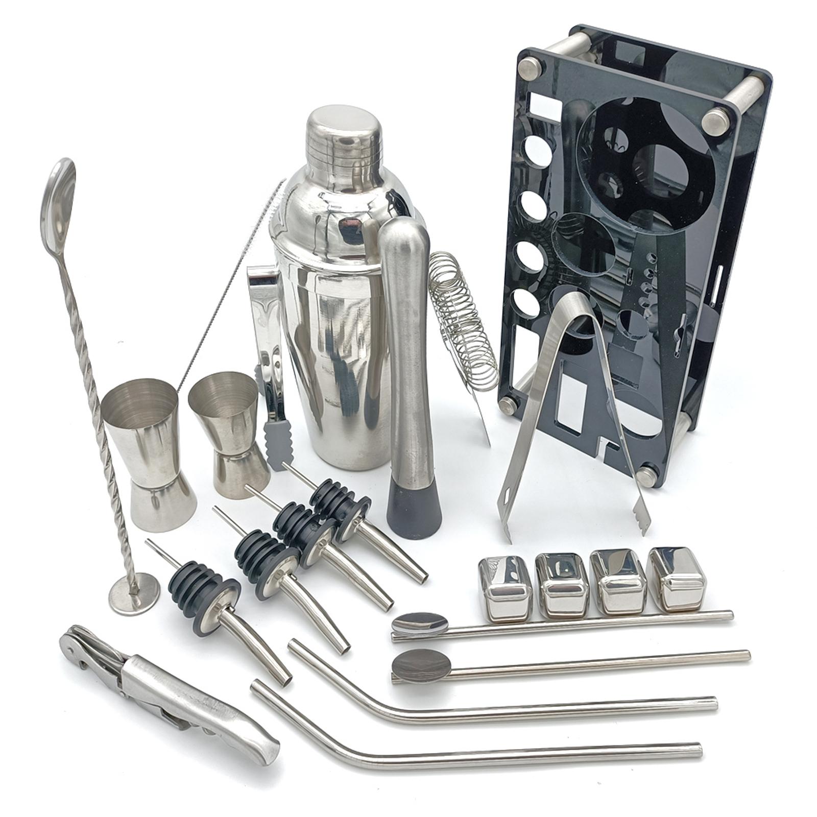 23 cái bộ Cocktail Boston Shaker Mixer, dụng cụ làm thức uống bằng thép không gỉ để sử dụng tại quán bar - Nhiều màu - 750ml