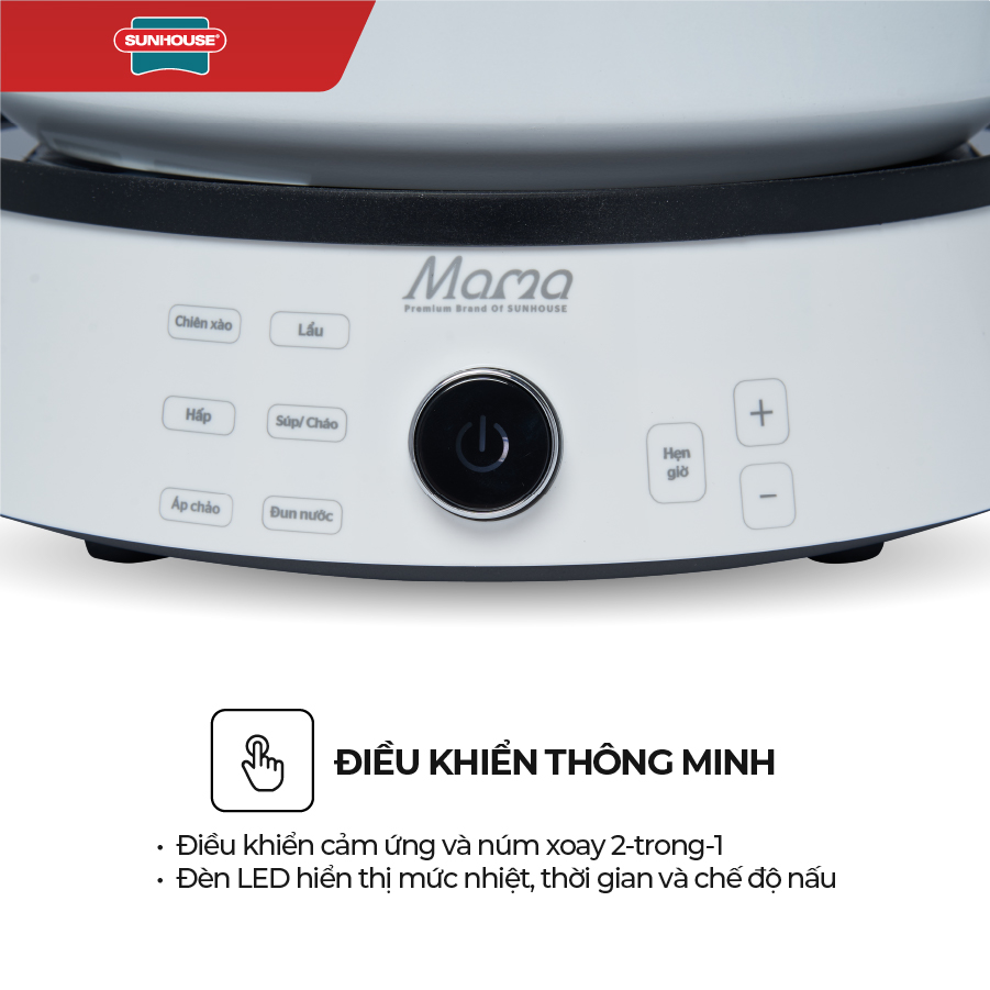 Bếp Điện Từ Đơn Cảm Ứng Sunhouse Mama SHD6875 - Kèm Nồi Lẩu Cao Cấp - Hàng Chính Hãng