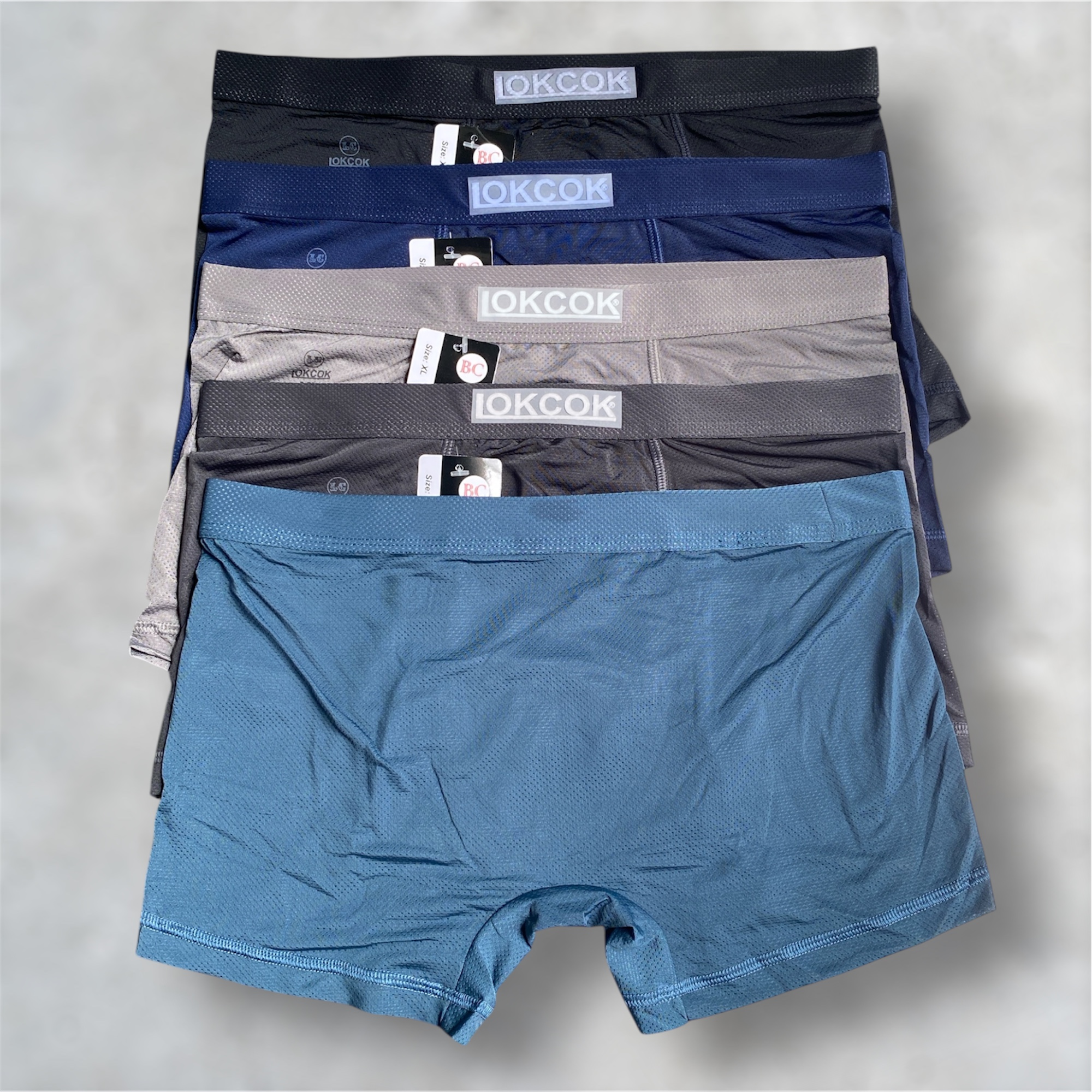 Combo 5 Quần Lót Đùi Nam Boxer Thun Lạnh Thông Hơi Trơn LokCok 906 Size M-3XL