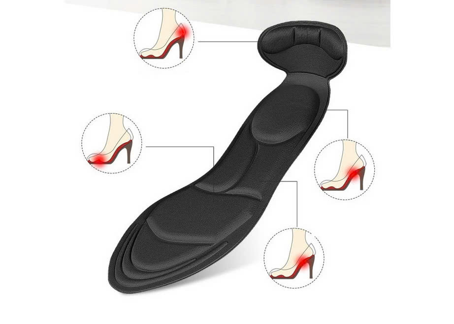 Cặp lót giày cao gót mũi nhọn giảm size cho giày bị rộng, thoáng khí và êm chân MÀU ĐEN