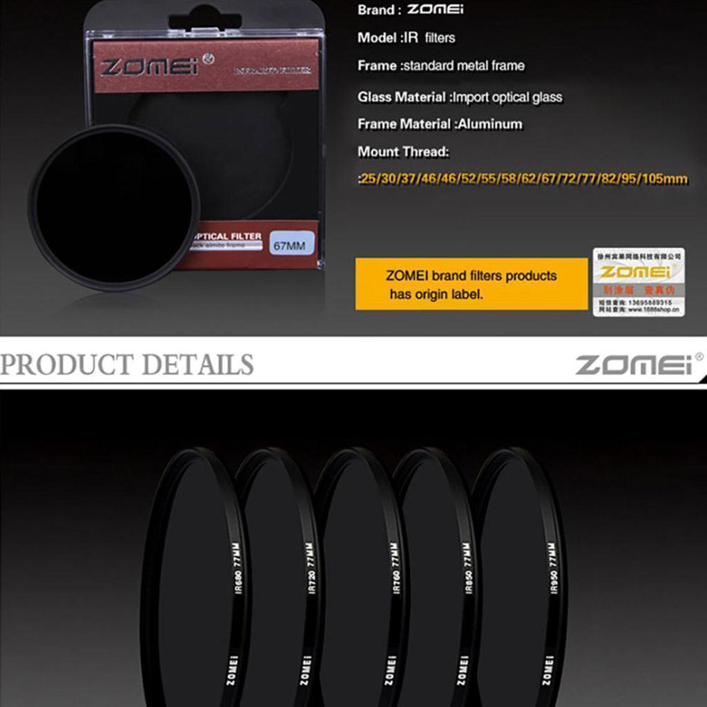 77mm Infrared IR Filter 720nm Pass   for Camera Lens Special Effects