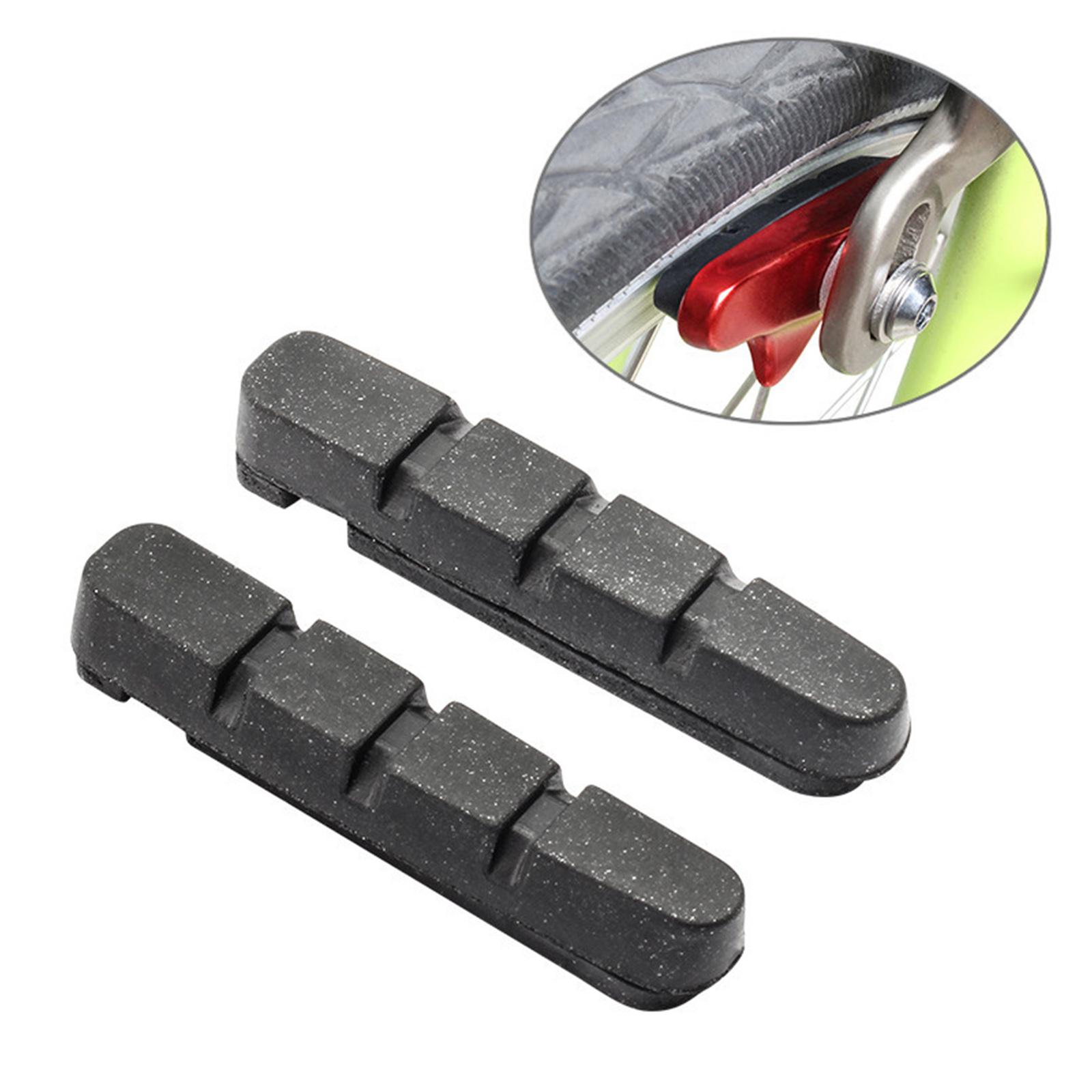 1 Pair V Bike Brake Pads Blocks, Road Mountain Bicycle V-Brake Blocks Shoes Road Bike Mountain Bike Bicycle Brake Pads for Shimano C Clamp
