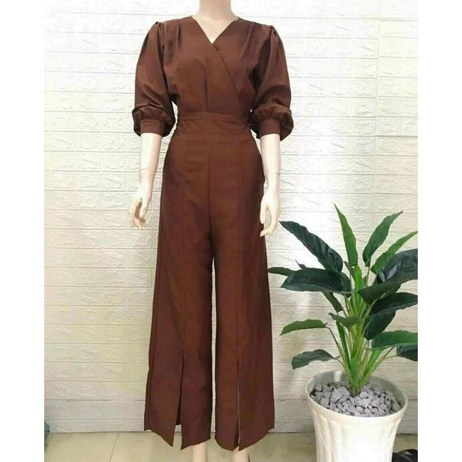 JUMPSUIT QUẦN DÀI NÂU SANG TRỌNG