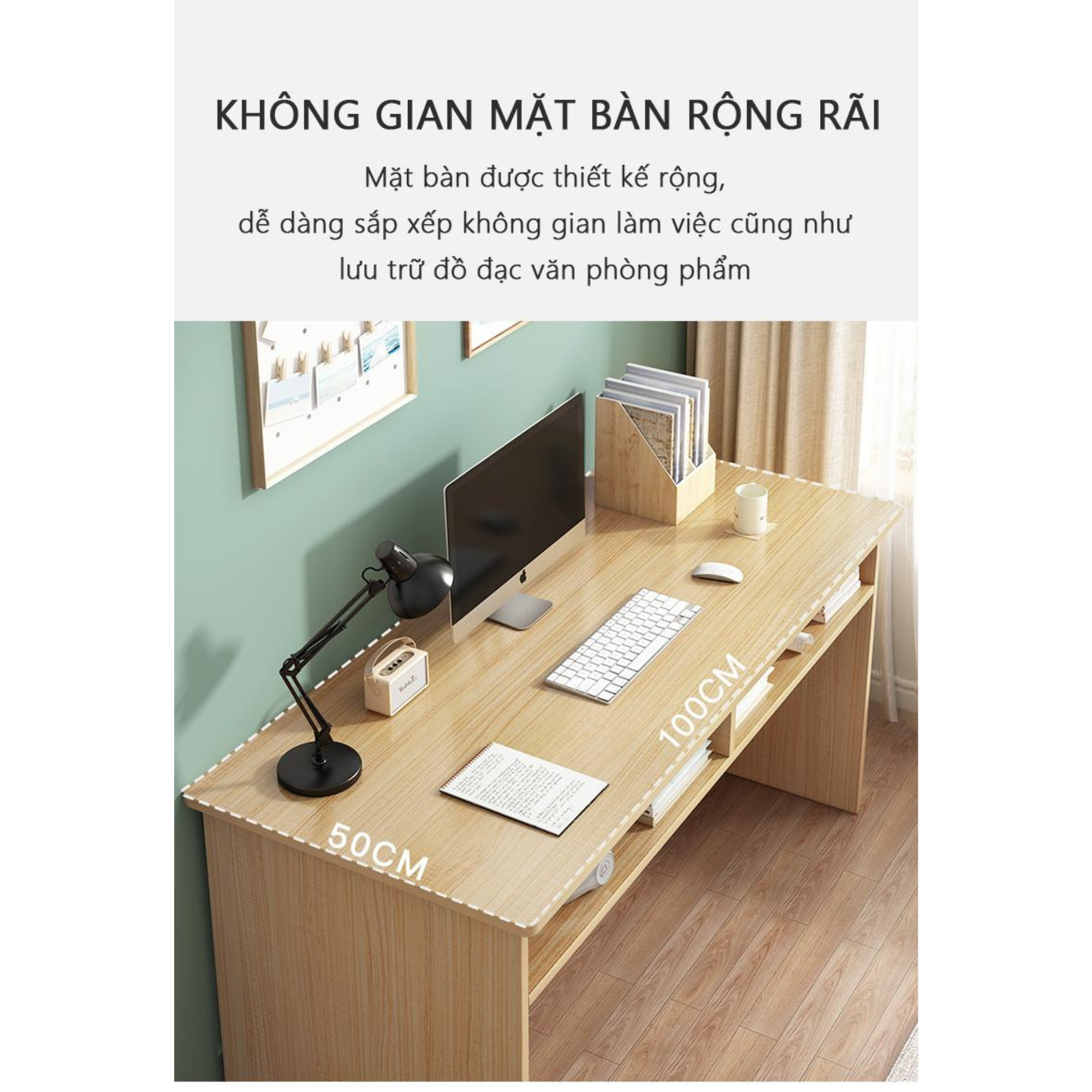 Bàn Học, Bàn Làm Việc GAPI Thiết Kế Thông Minh Kèm Ngăn Để Sách - GP179