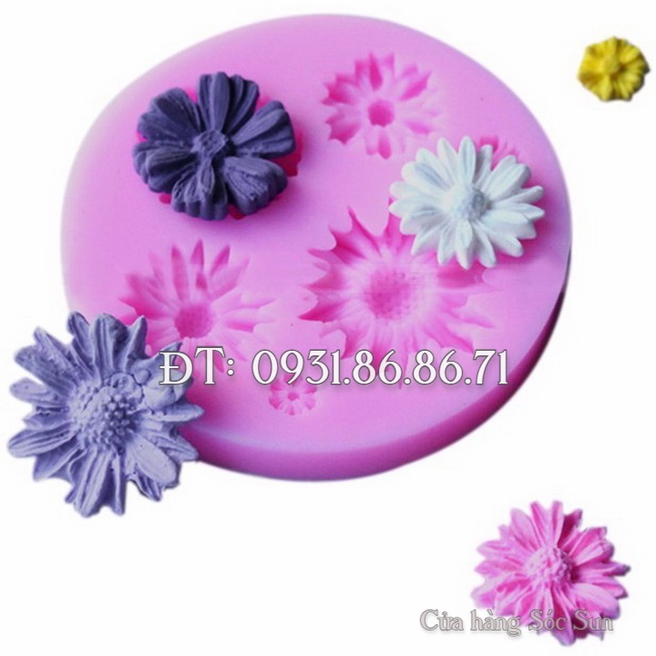 Khuôn silicon các loại hoa – Mã số 1641