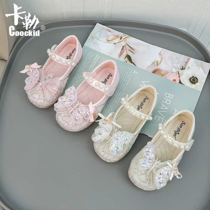 Giày công chúa đính đá lấp lánh cho bé gái dự tiệc sang trọng size 21-35 hàng Quảng Châu cao cấp