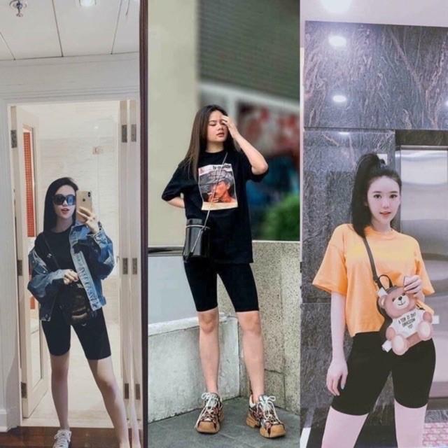 Quần Leeging Lửng Lưng Cao Nâng Mông Cạp Chun Vải Thun Cotton Co dãn hàng đẹp