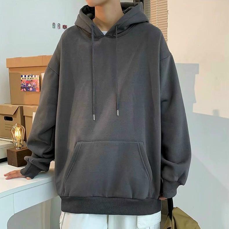 Áo Hoodie Nỉ Nam Nữ Trơn From Rộng Unisex Chất Nỉ Cotton Bao Dày Không Đổ Lông