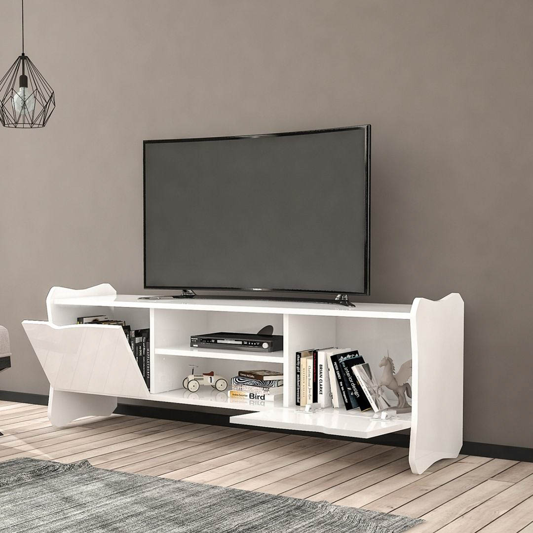 Kệ tivi gỗ hiện đại SMLIFE Tyrone | Gỗ MDF dày 17mm chống ẩm | D140xR38.3xC51.5cm