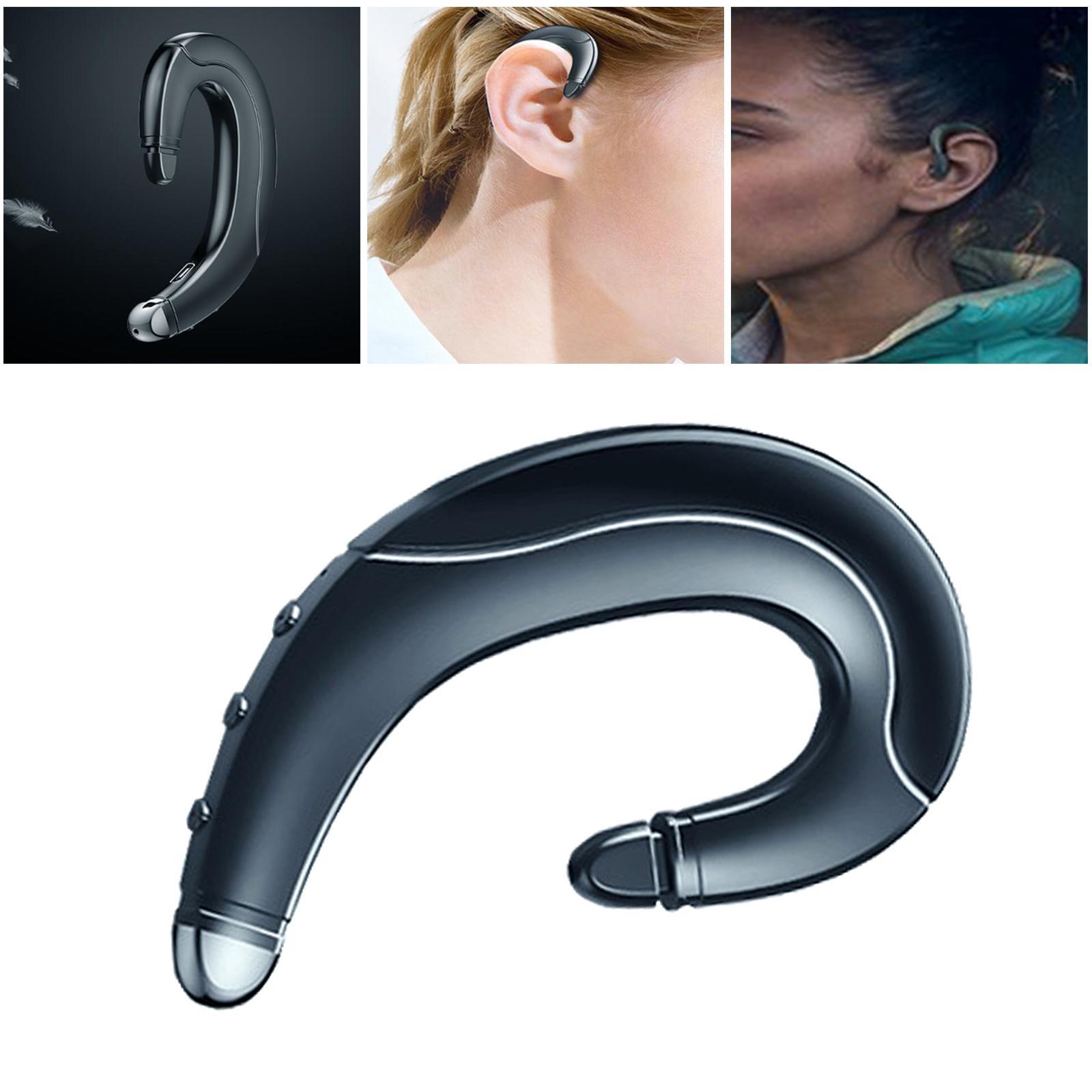 2xEar-hook Wireless Bluetooth Headphones Bone Conduction Sports Driving Earbud Blue