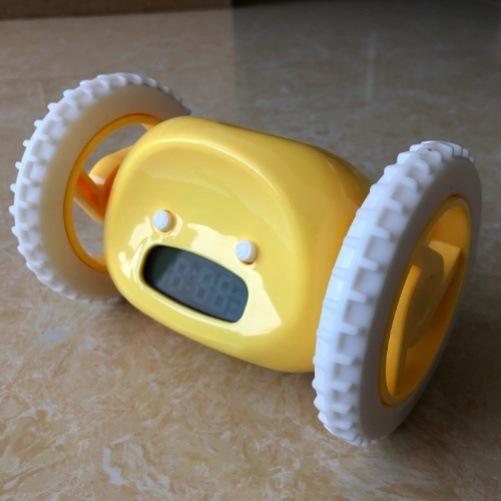 Đồng hồ báo thức đang chạy sáng tạo, trốn thoát, đồng hồ báo thức lười biếng, đánh thức mạnh mẽ