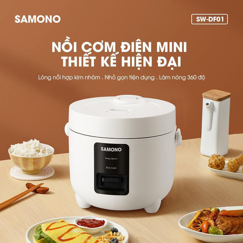 Nồi cơm điện mini 1.2L SAMONO SW-DF01 cho gia đình nhỏ 3 đến 5 người - Hàng chính hãng