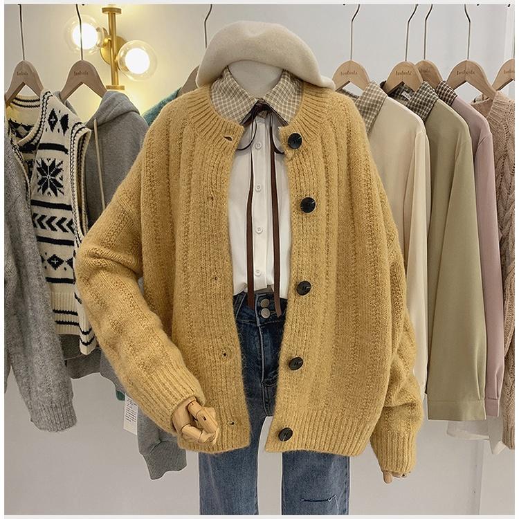 Hàng Sẵn_ Áo khoác len cardigan form rộng dáng ngắn Hadu shop